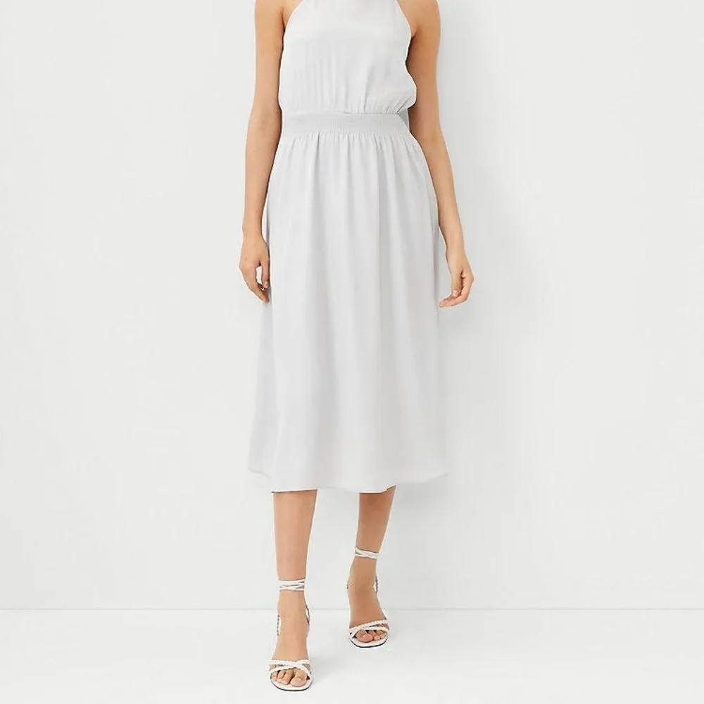 New Ann Taylor Smocked Waist Flare Dress - Picture 2 of 4